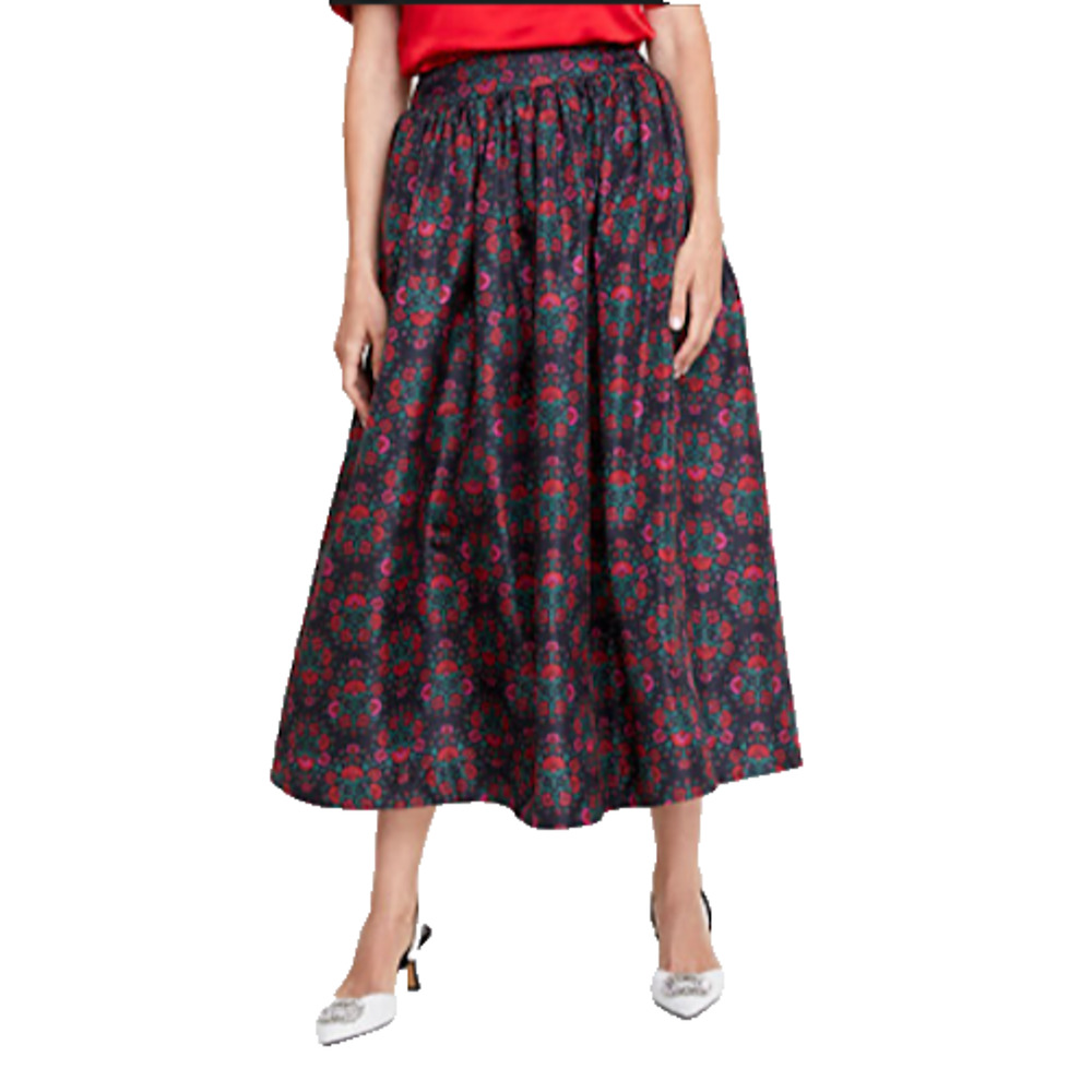 On 34th XXL Women's Taffeta Midi Skirt Macy's Floral‎ Formal Party Cottagecore